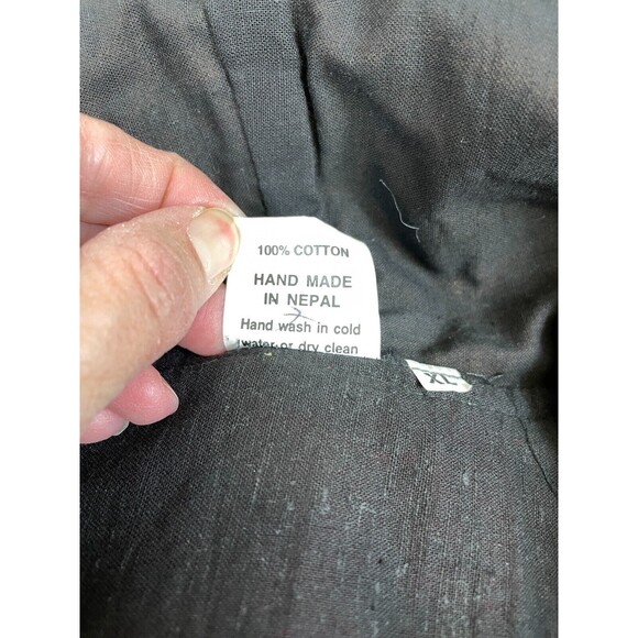 Bohemian Zodiac Tribal Boho Size XL Hooded Button Jacket Cotton Sweatshirt Nepal - Picture 11 of 15